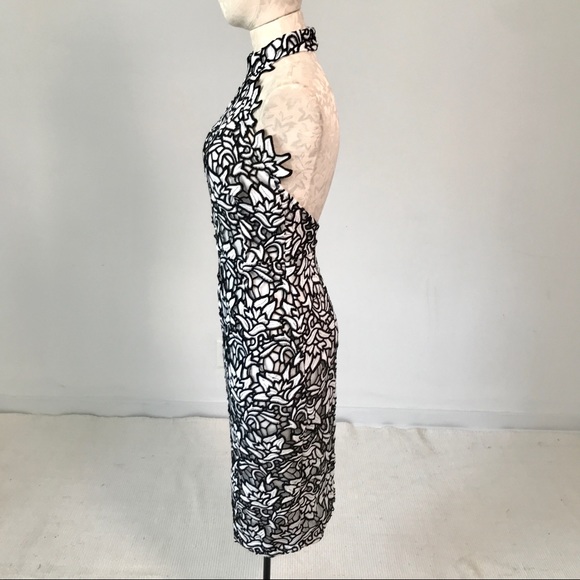 ASOS Missguided M Lace Bodycon Halter Midi Dress - Picture 5 of 12